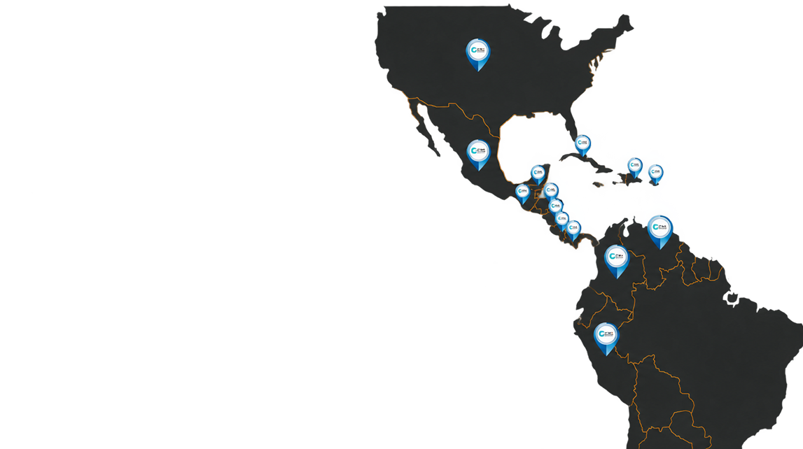 Mapa de presencia de Color Make en Latinoamérica